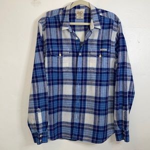 Lucky Brand Men's Plaid Western Sportswear Button Down Lightweight Shirt.